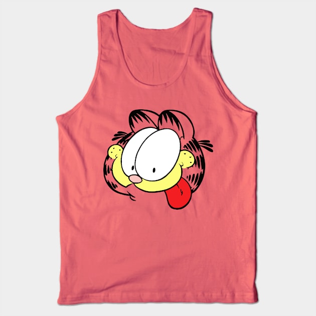 Goofy Face Orange Lasagna Cat Tank Top by HeyListen